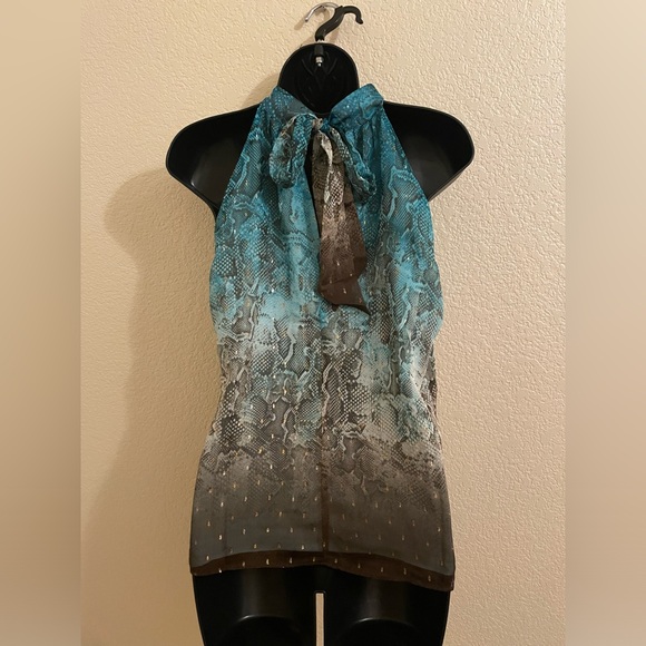 Blue Monograph halter top nwt - Picture 2 of 3